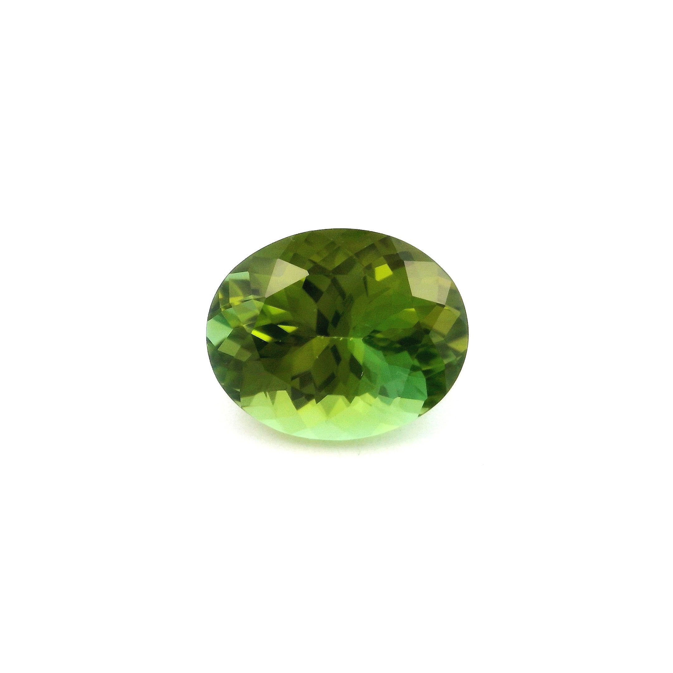 Turmalin 3,80 ct, zielony, szlif owalny