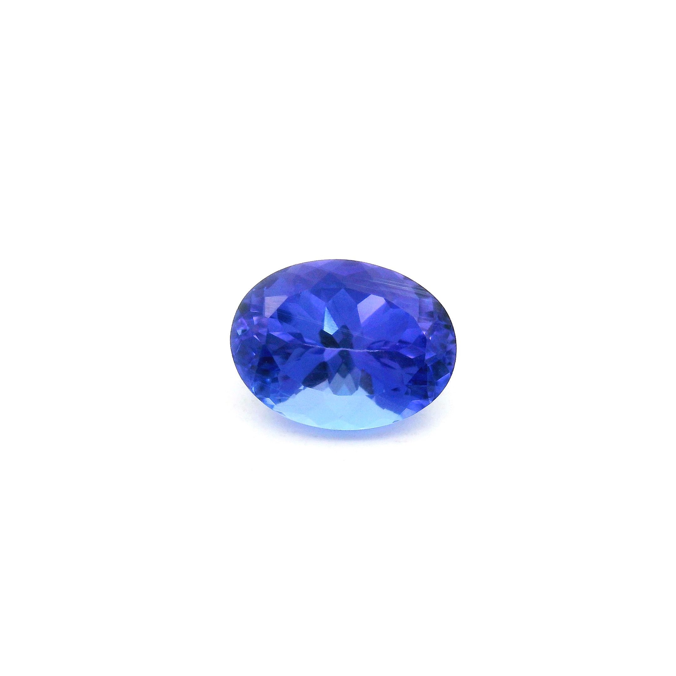 Tanzanit 1,71 ct, niebieski, szlif owalny