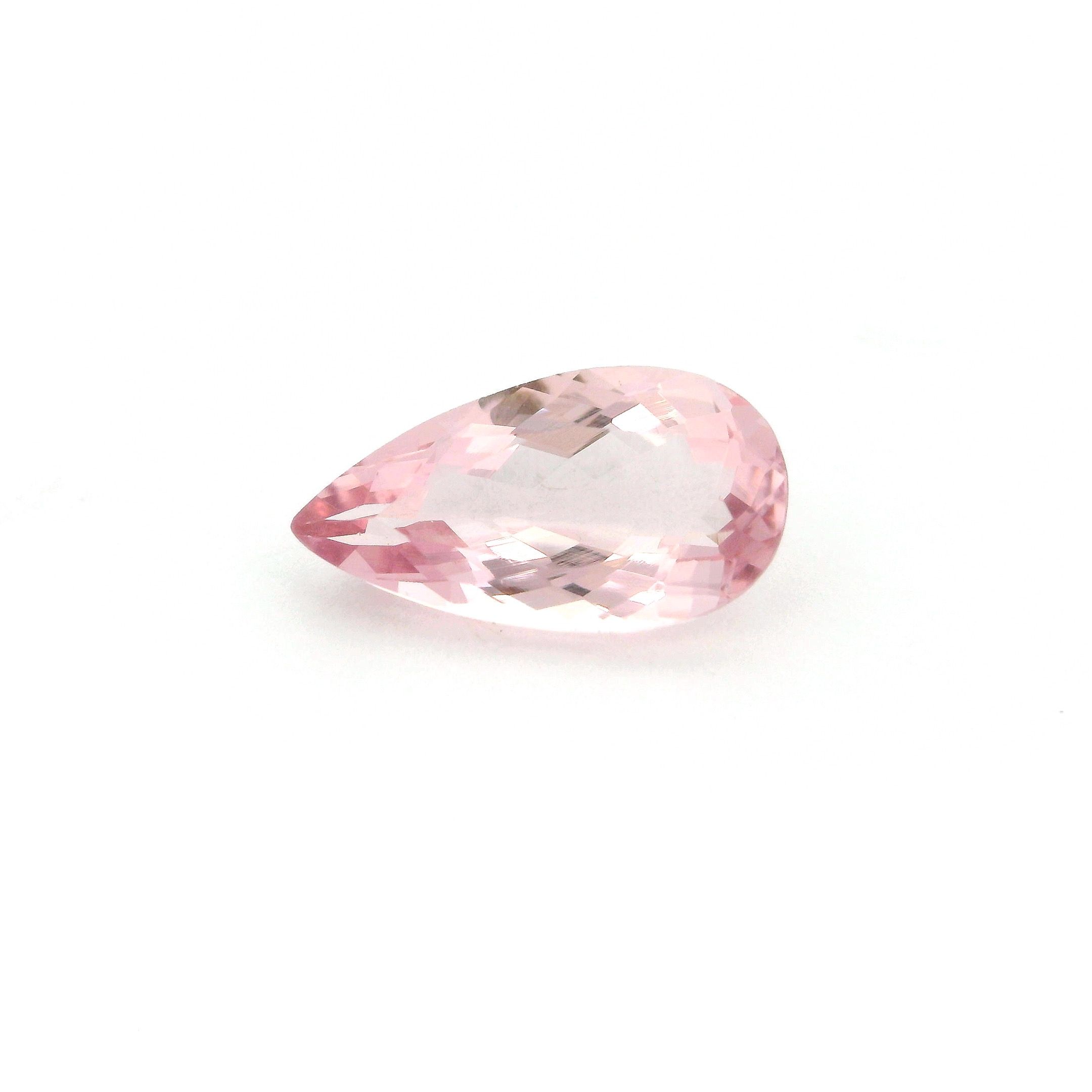 Morganit 2,37 ct, różowy, szlif gruszka