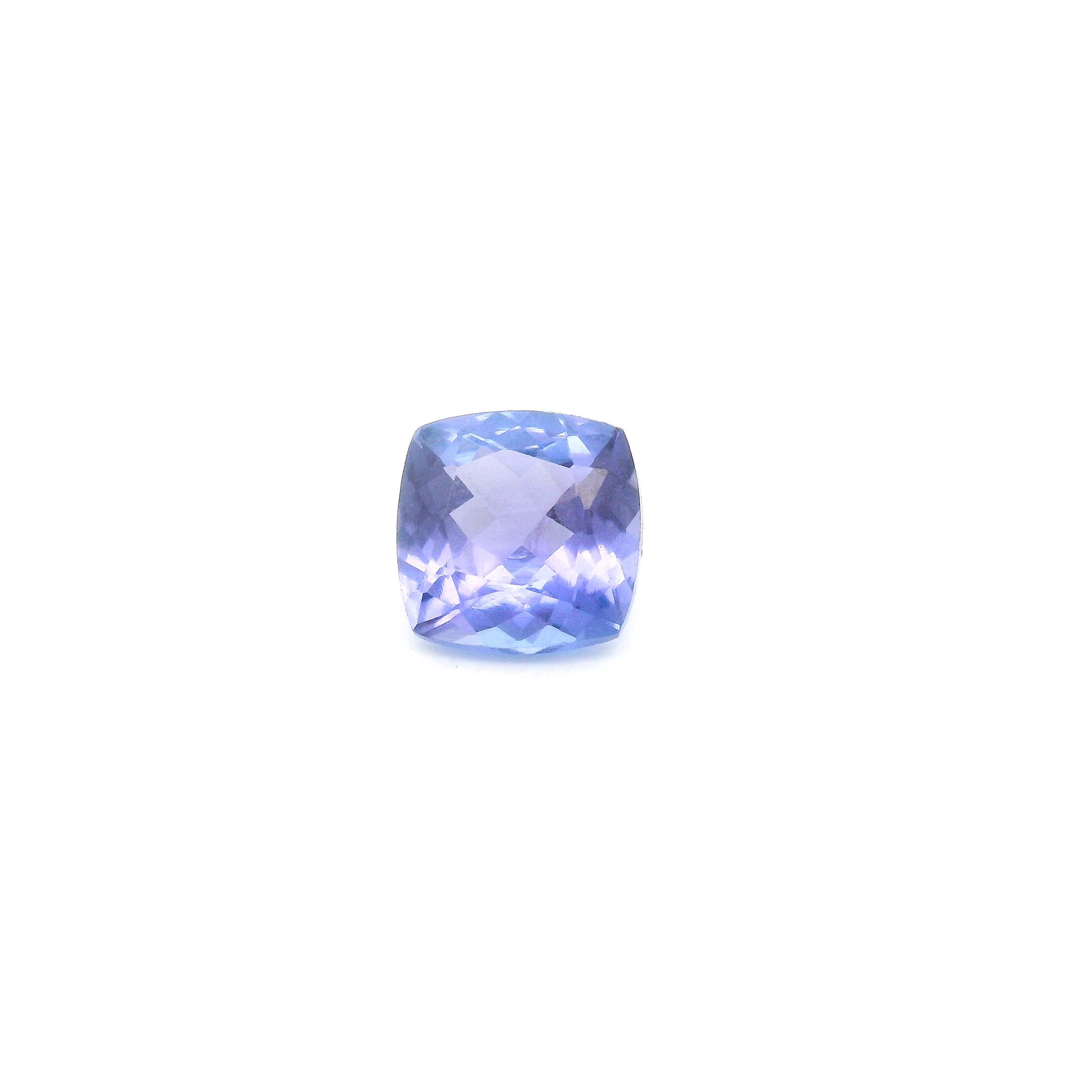 Tanzanit 1,36 ct, niebieski, szlif cushion