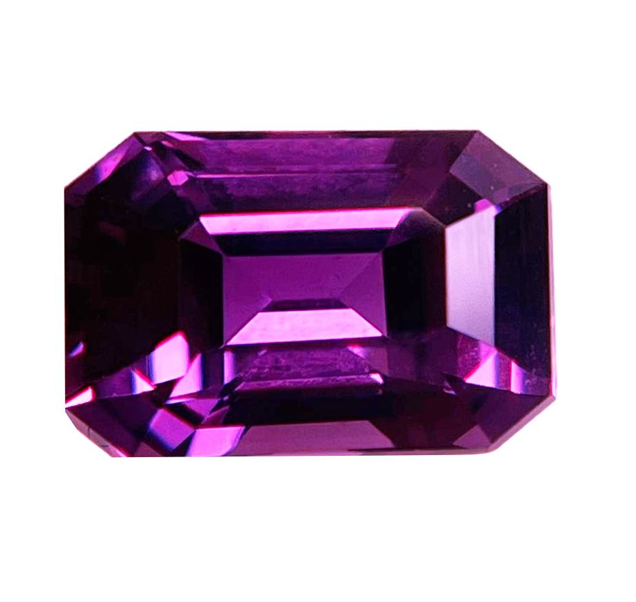Szafir 3,26 ct, purpurowy, szlif szmaragdowy