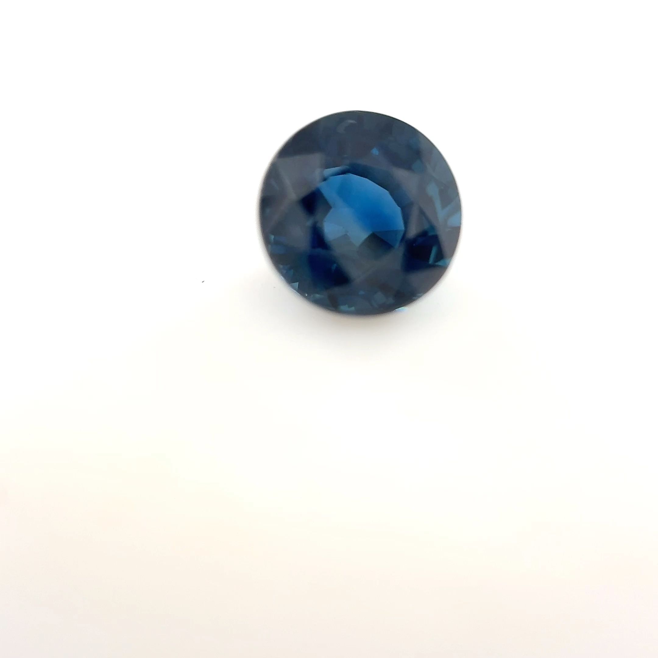 Szafir 1,46 ct, niebieski, szlif okrągły