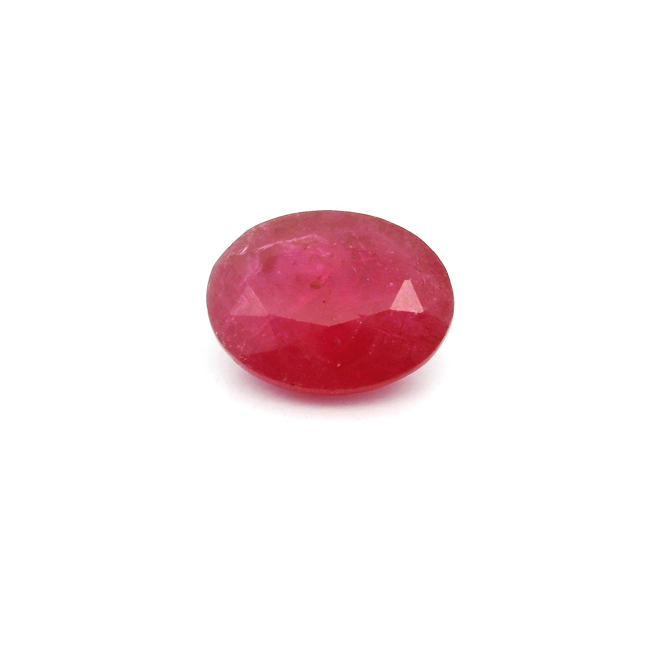 Rubin 2,45 ct, czerwony, szlif owalny