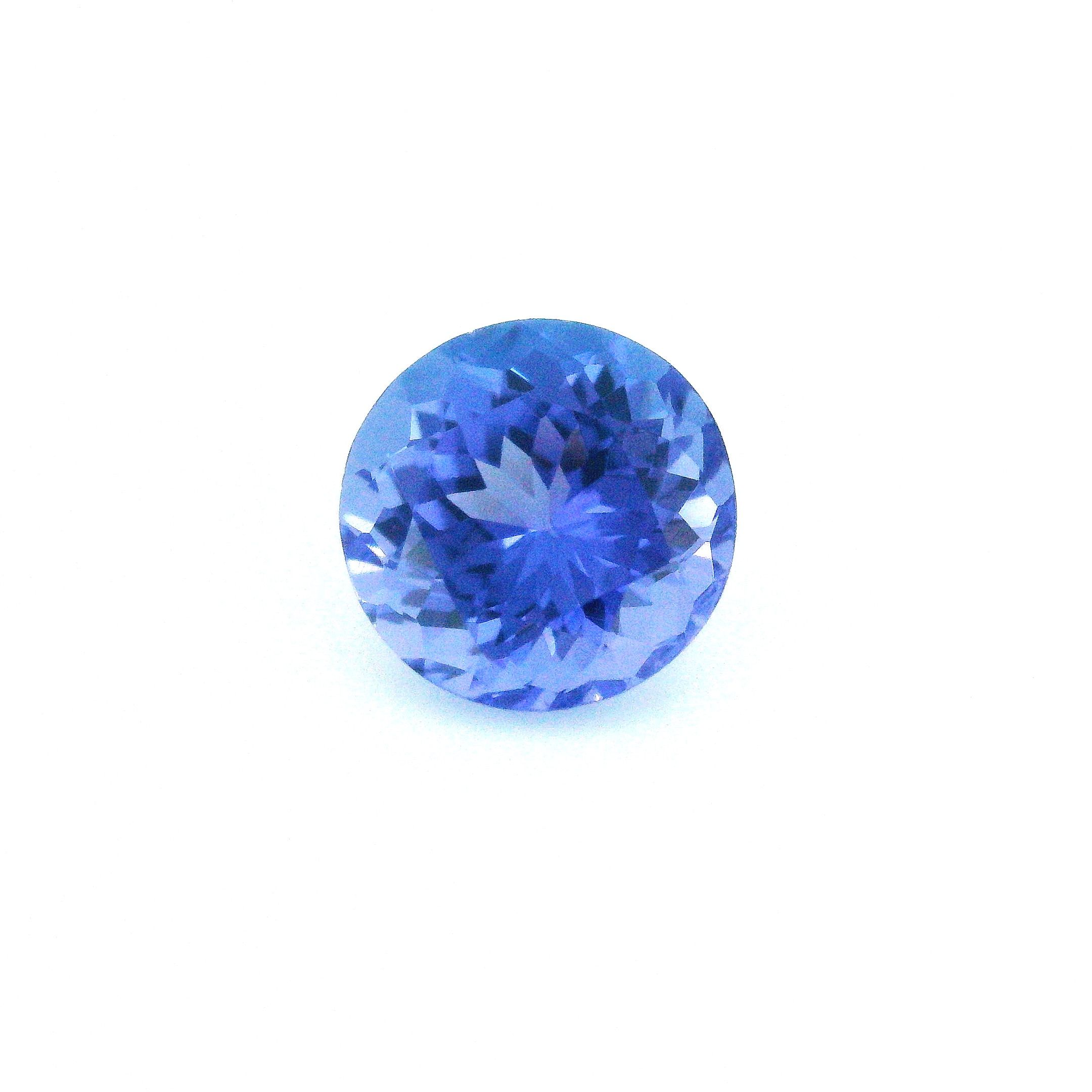 Tanzanit 2,87 ct, niebieski, szlif okrągły