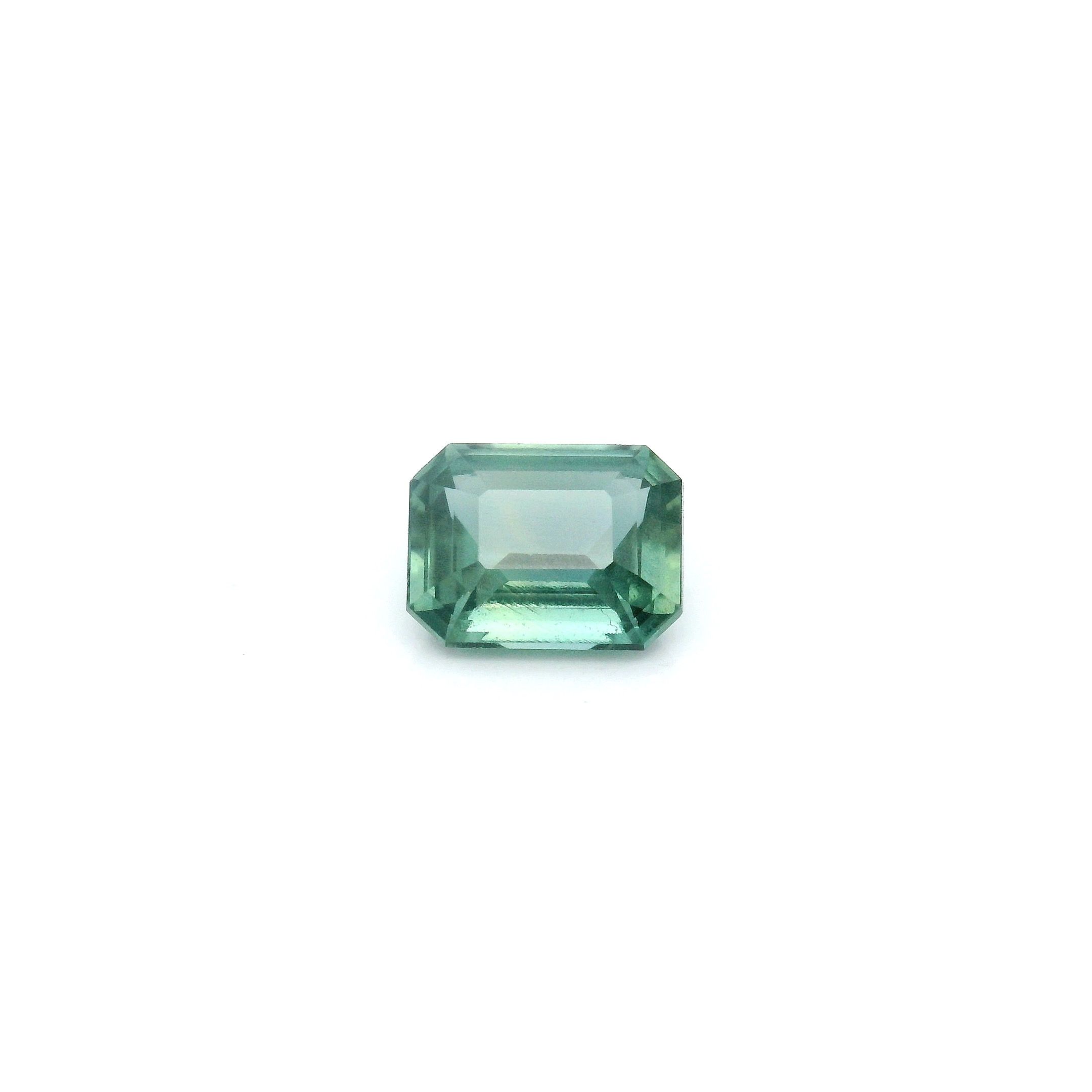 Szafir 1,08 ct, zielony, szlif ośmiokątny