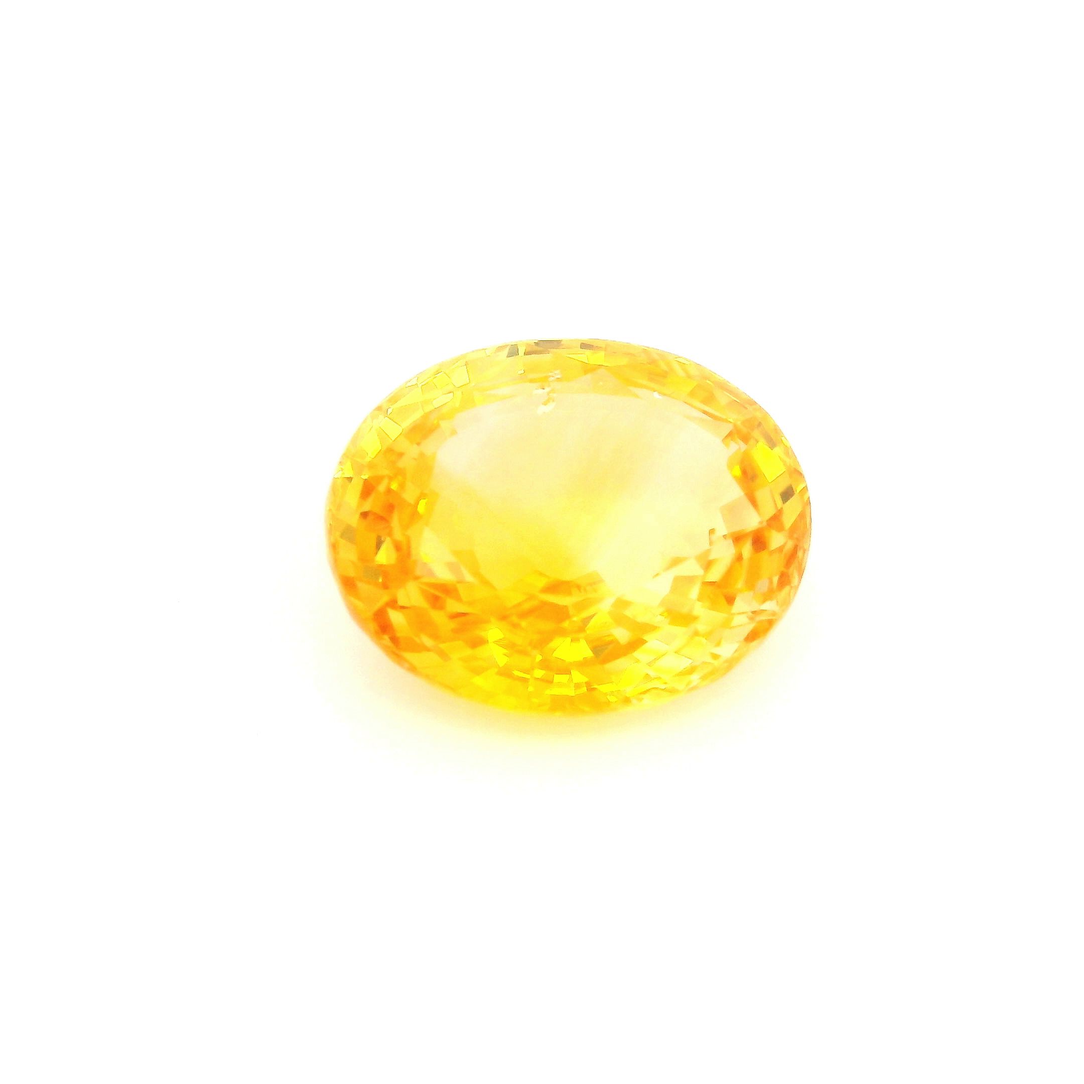 Szafir 14,98 ct, żółty, szlif owalny