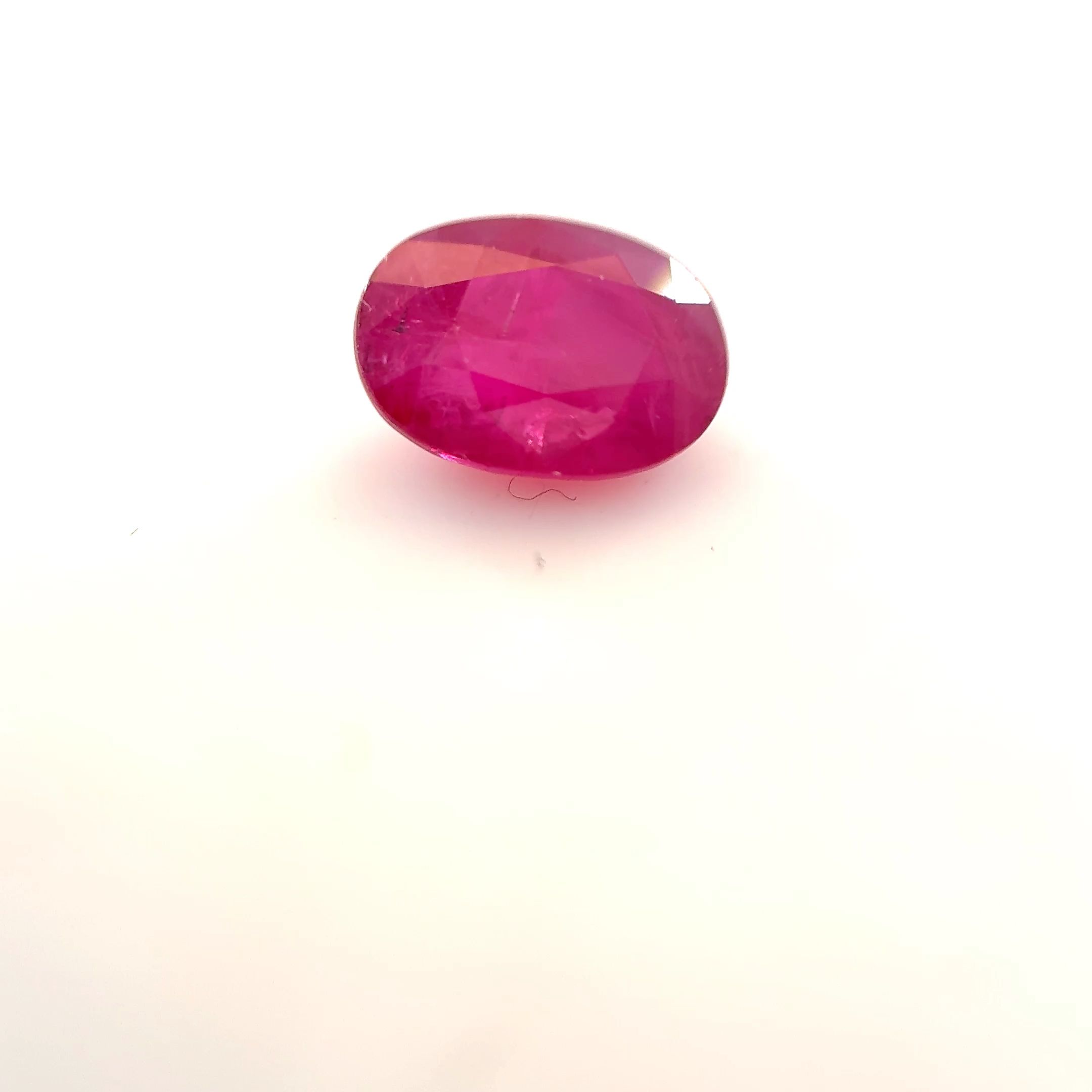 Rubin 1,40 ct, czerwony, szlif owalny