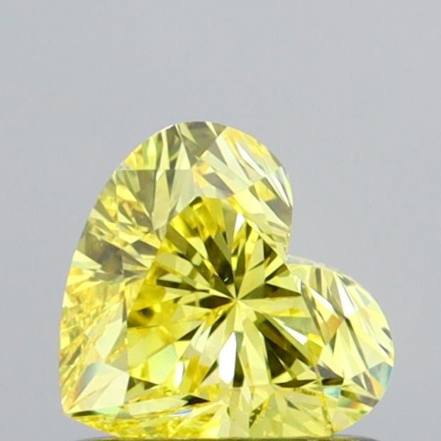 0.66 CT Fancy Vivid Yellow HEART