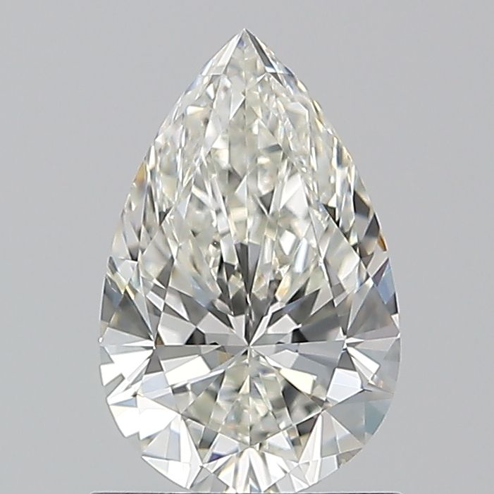 1.01-carat pear diamond with I color, null cut, and VS2 clarity.