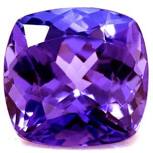 Tanzanit 2,96 ct, niebieski, szlif cushion