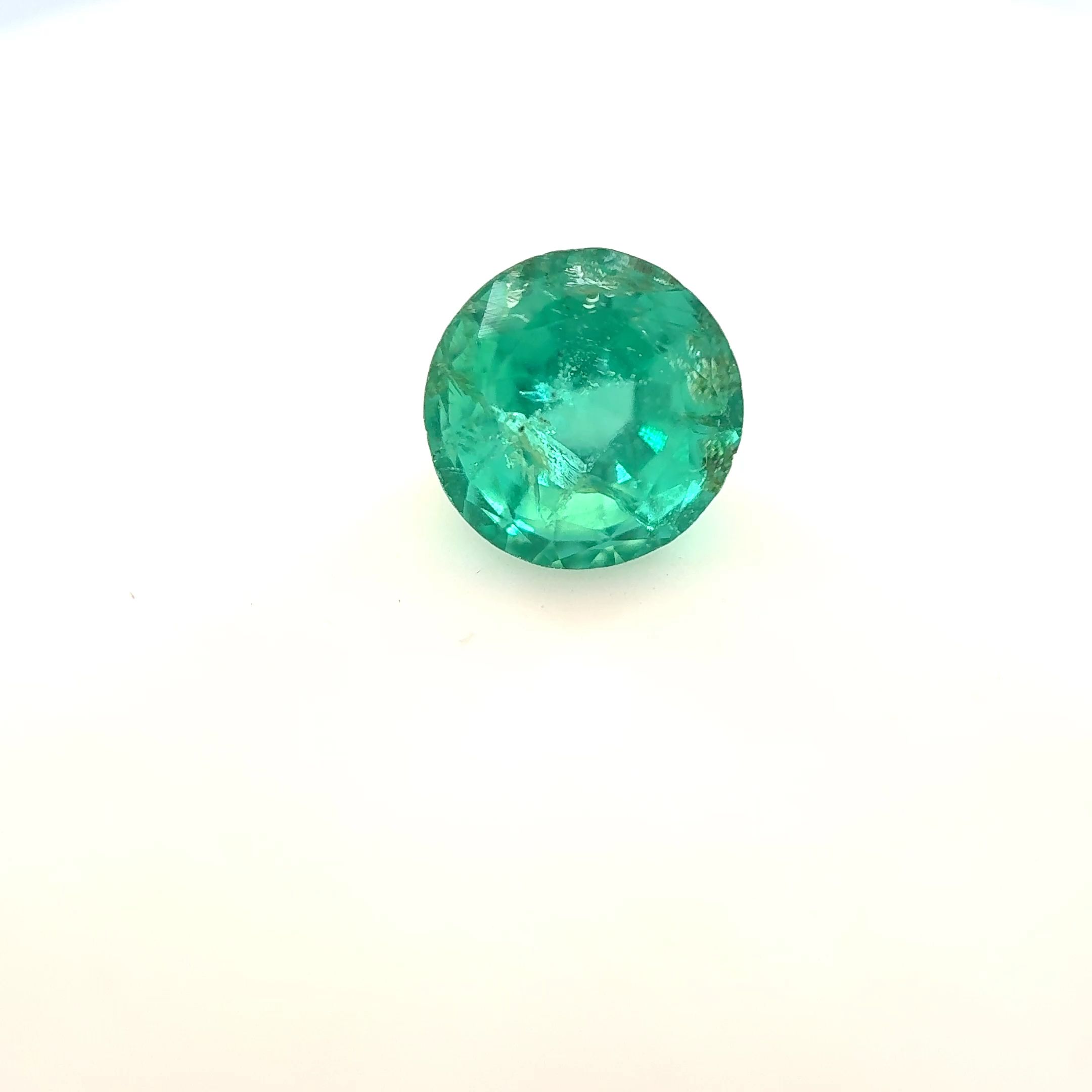 Szmaragd 1,00 ct, zielony, szlif okrągły