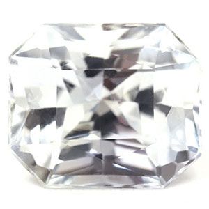 Szafir 4,75 ct, biały, szlif szmaragdowy