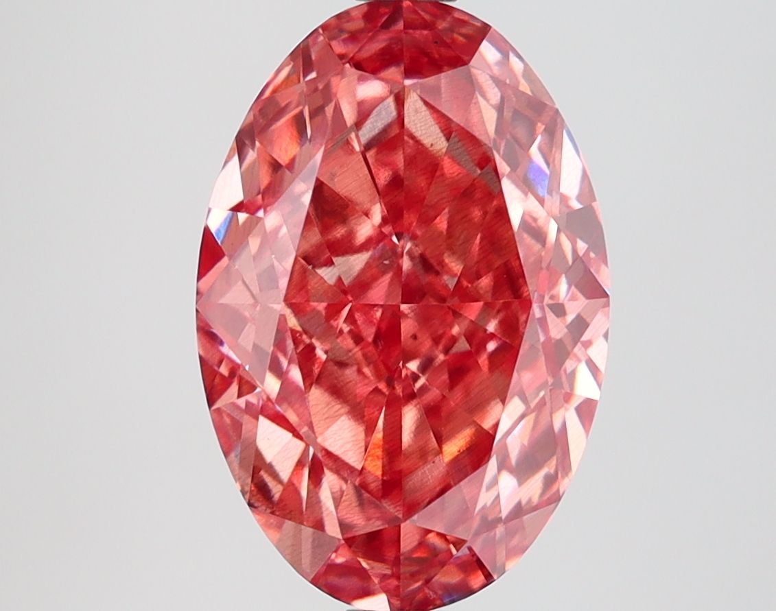 OVALE 4.23ct FANCY VIVIDO ROSA SI1  EX EX DEBOLE