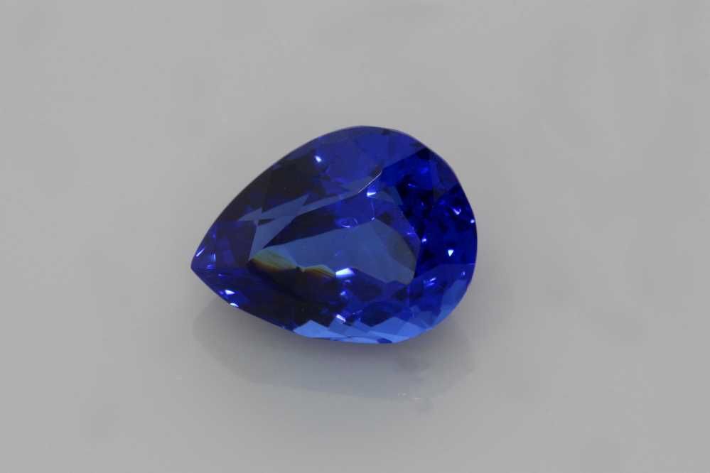 Tanzanit 4,32 ct, niebieski, szlif gruszka
