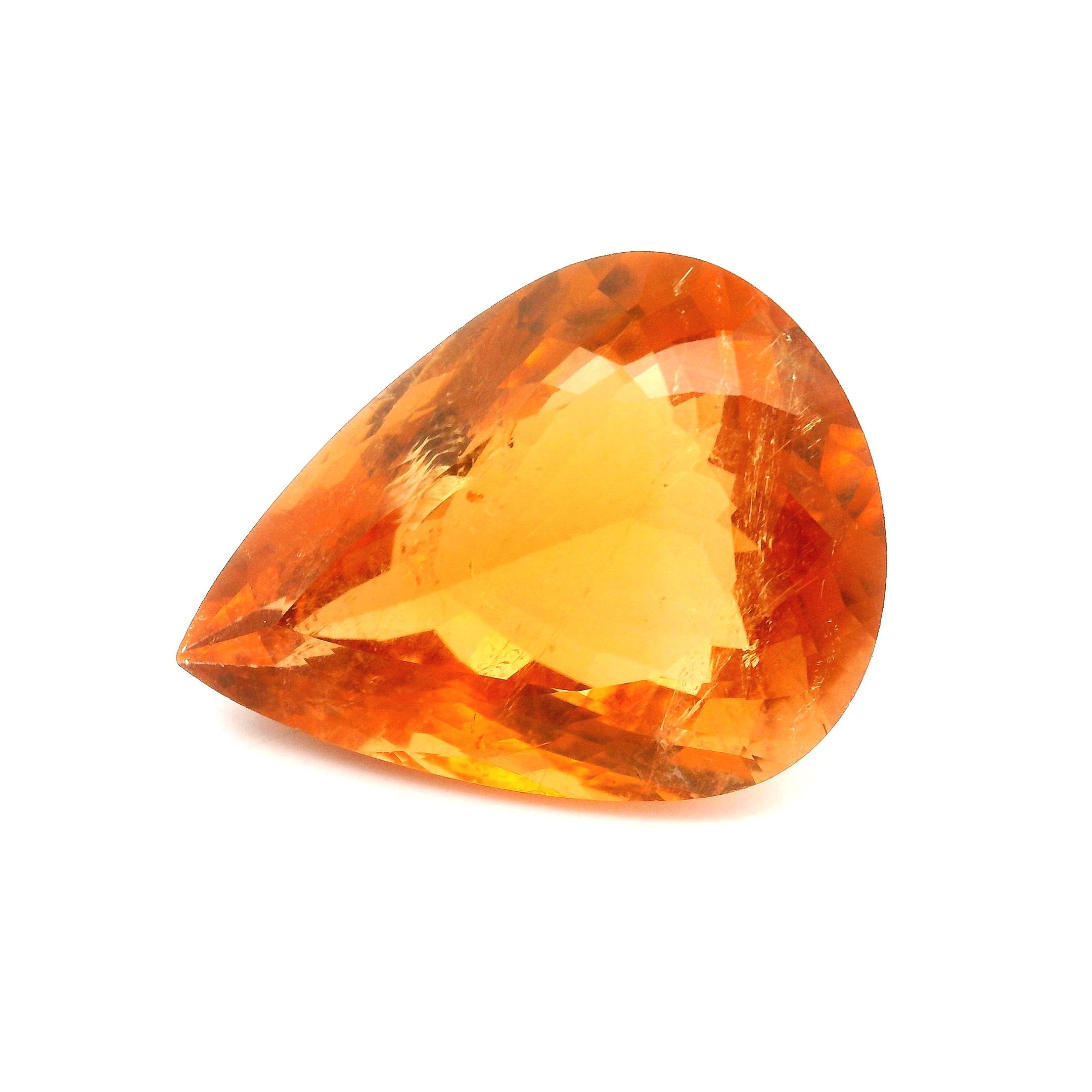 Turmalin 22,13 ct, pomarańczowy, szlif gruszka