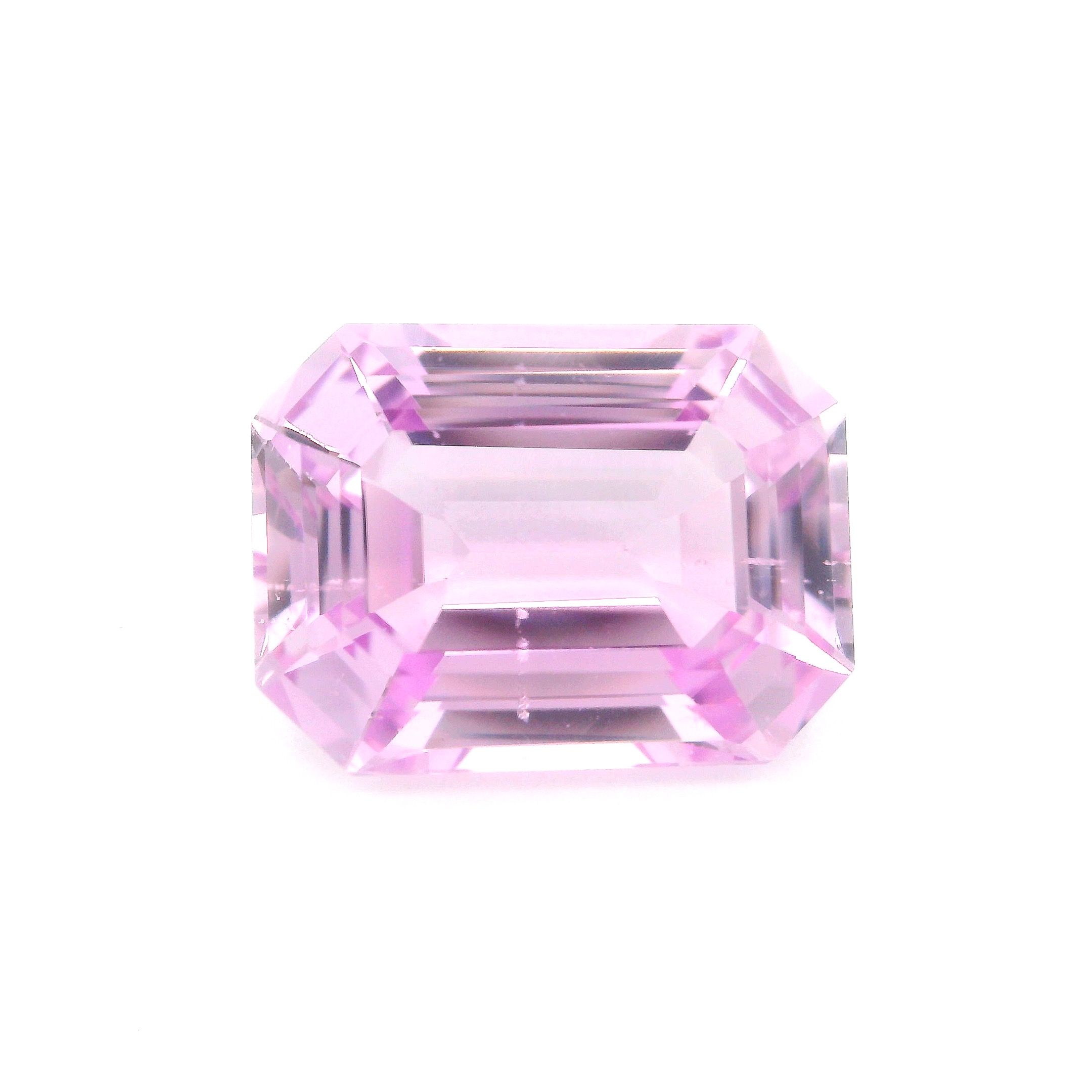 Kunzyt 13,59 ct, różowy, szlif ośmiokątny