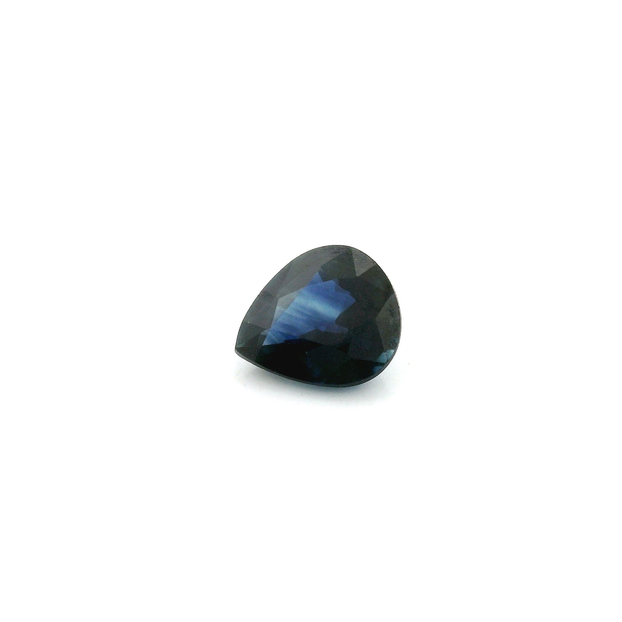 Szafir 1,09 ct, niebieski, szlif gruszka