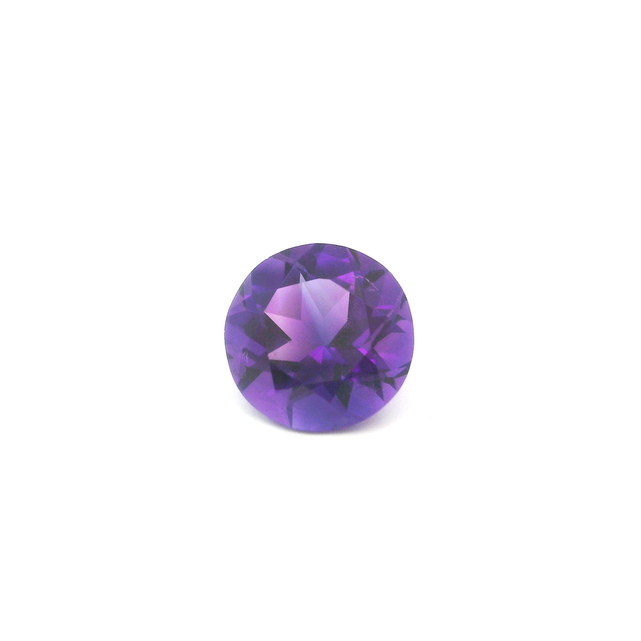 Ametyst 3,40 ct, purpurowy, szlif okrągły