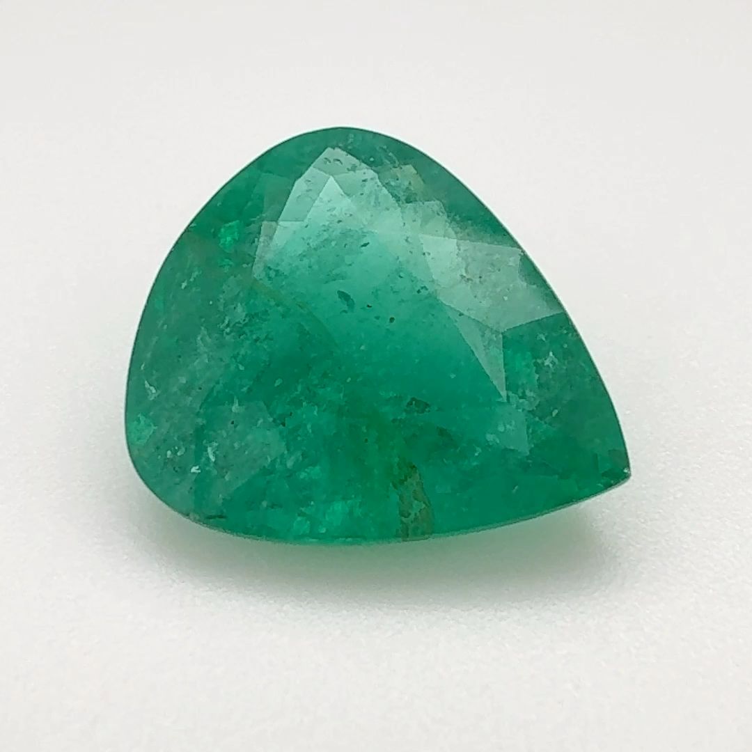Szmaragd 6,07 ct, zielony, szlif gruszka