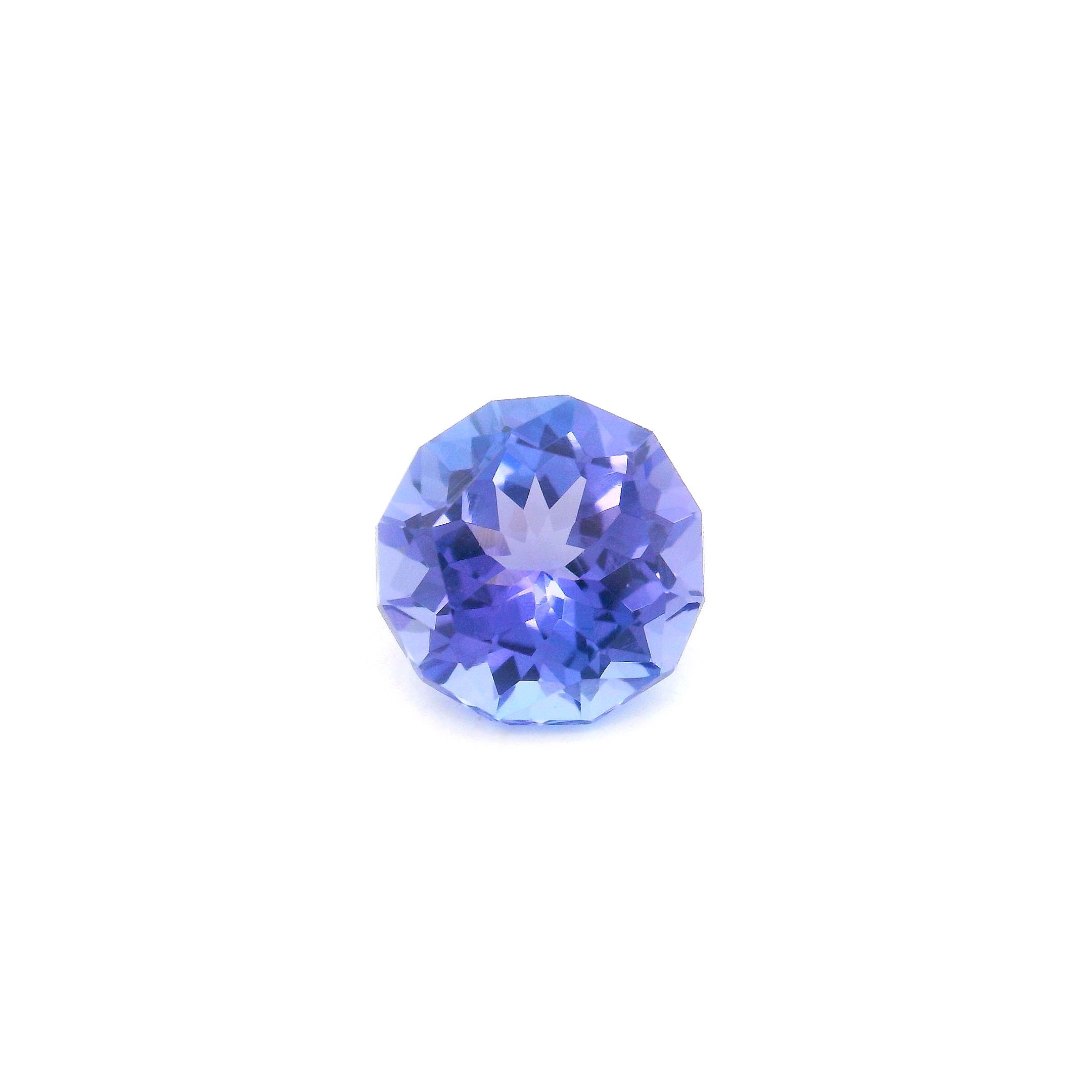 Tanzanit 1,83 ct, niebieski, szlif okrągły