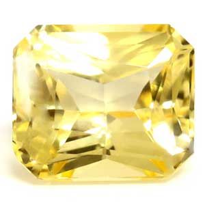 Szafir 2,02 ct, żółty, szlif szmaragdowy