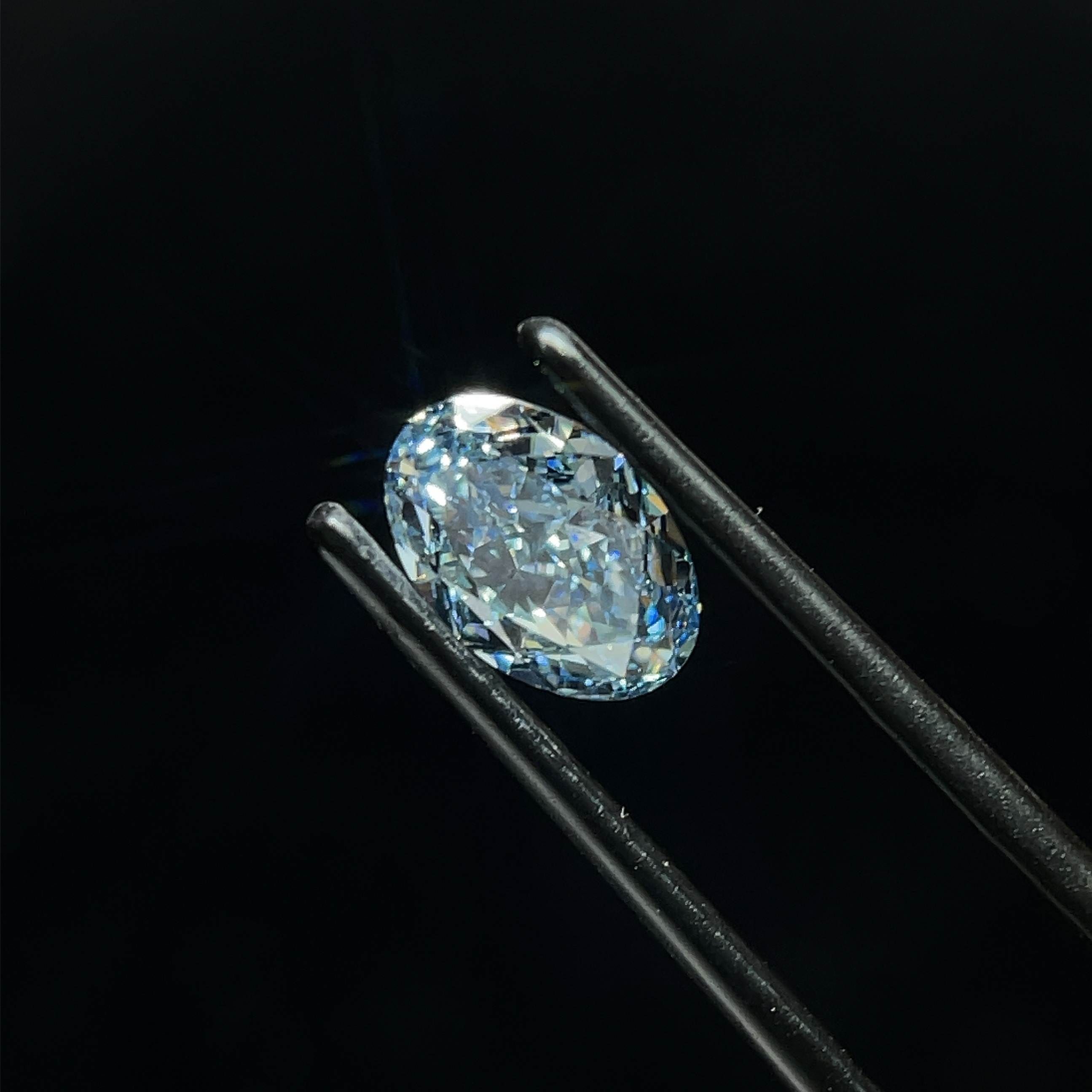 1.26 CT Fancy Intense Blue OVAL