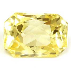 Szafir 1,01 ct, żółty, szlif szmaragdowy