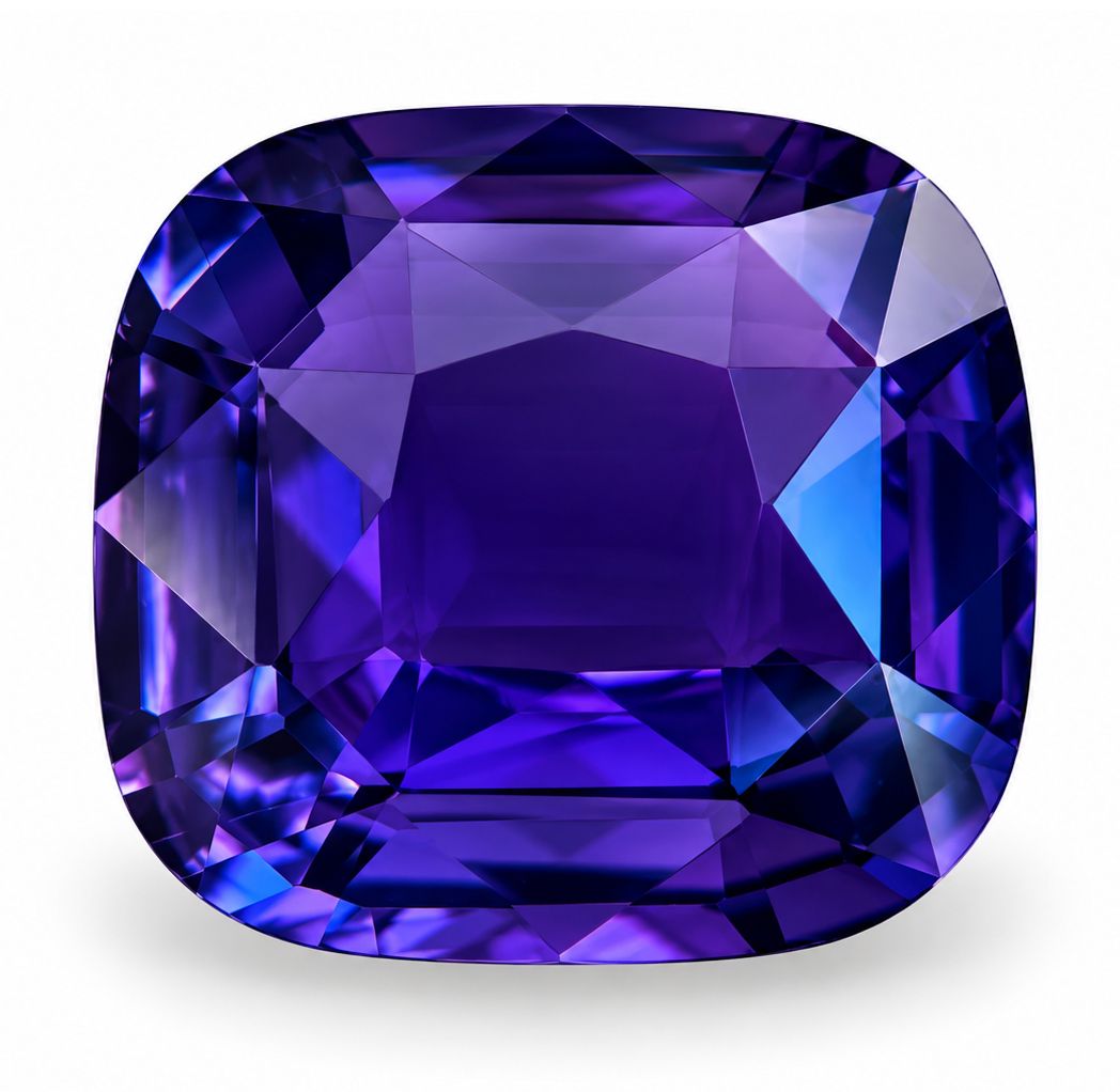 Szafir 6,04 ct, purpurowy, szlif cushion
