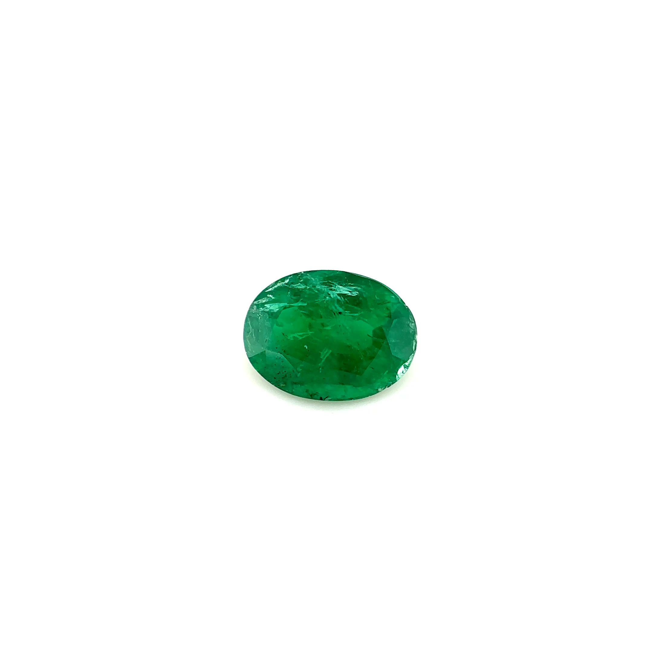 Szmaragd 1,14 ct, zielony, szlif owalny