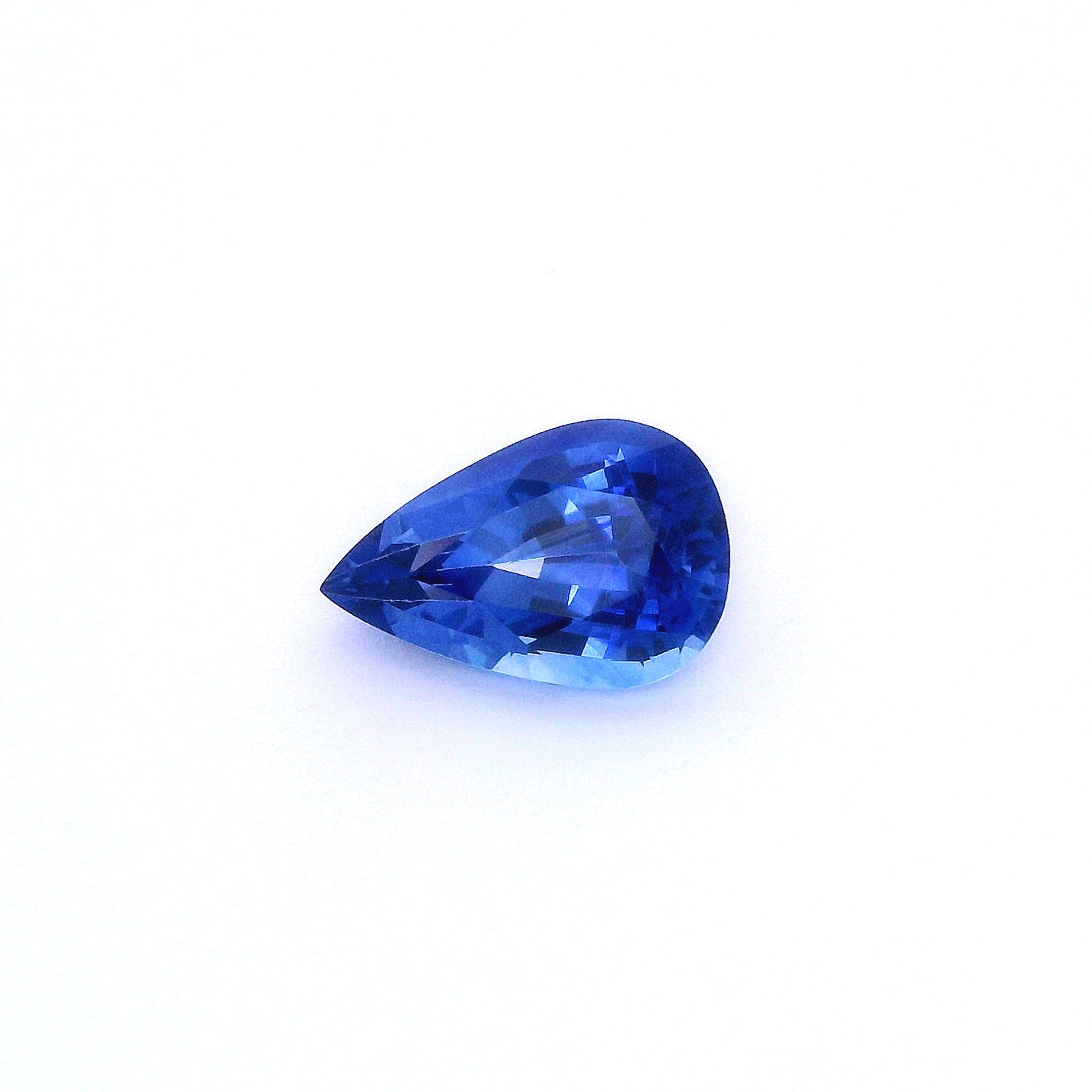 Szafir 2,09 ct, niebieski, szlif gruszka