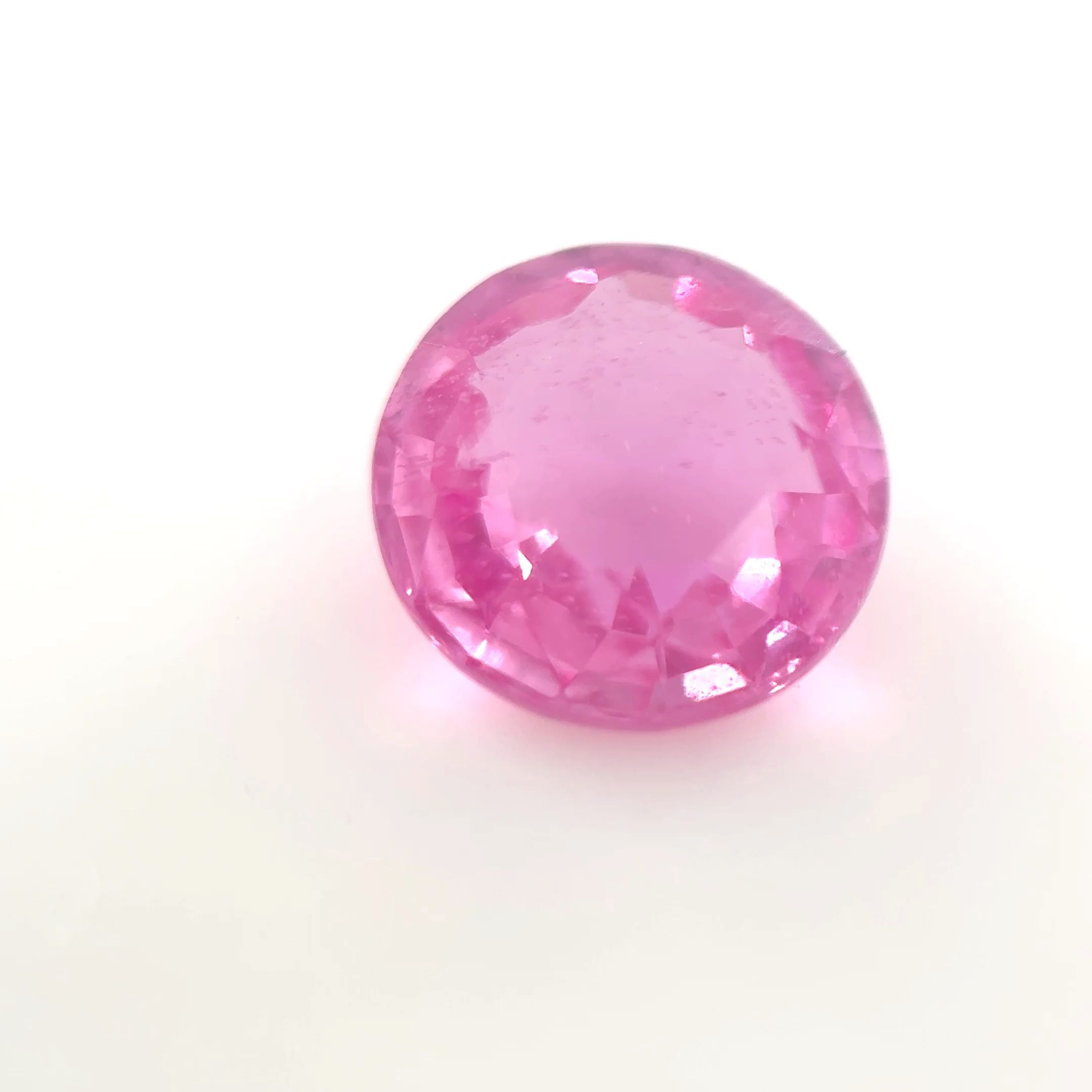Szafir 1,00 ct, różowy, szlif okrągły