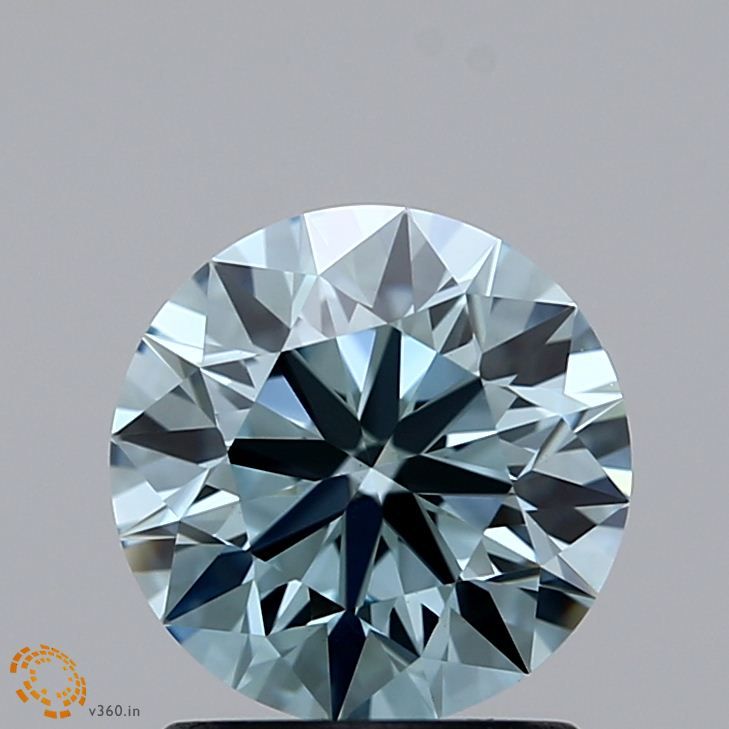 1.29 CT Fancy Light Greenish Blue ROUND