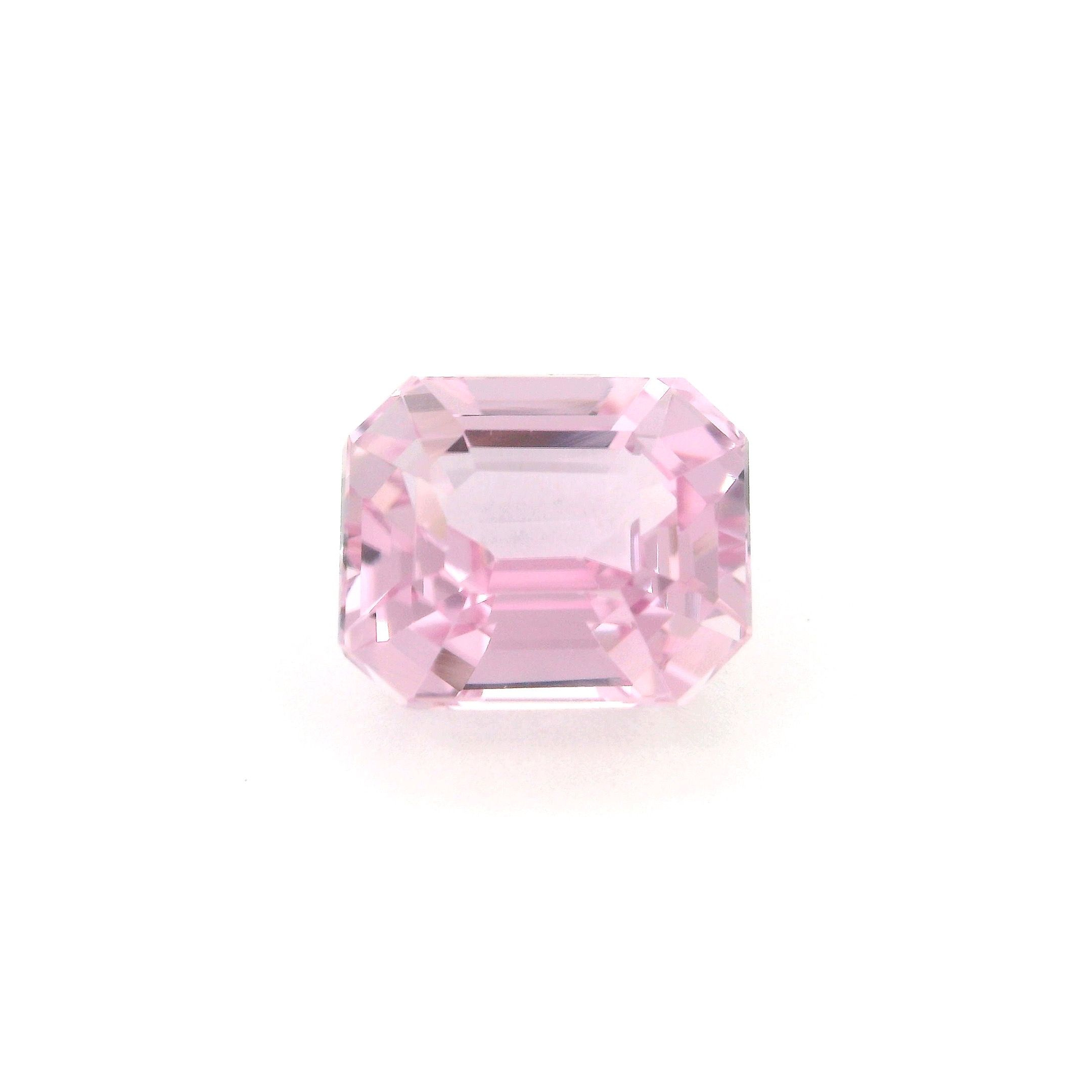 Kunzyt 7,25 ct, różowy, szlif ośmiokątny