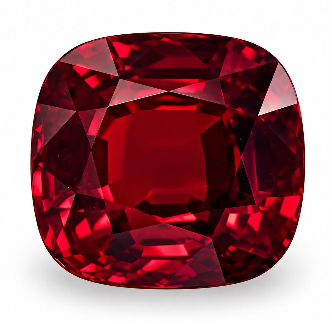 Rubin 5,31 ct, czerwony, szlif cushion