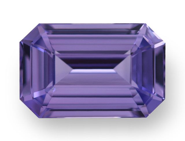 Szafir 2,57 ct, purpurowy, szlif szmaragdowy