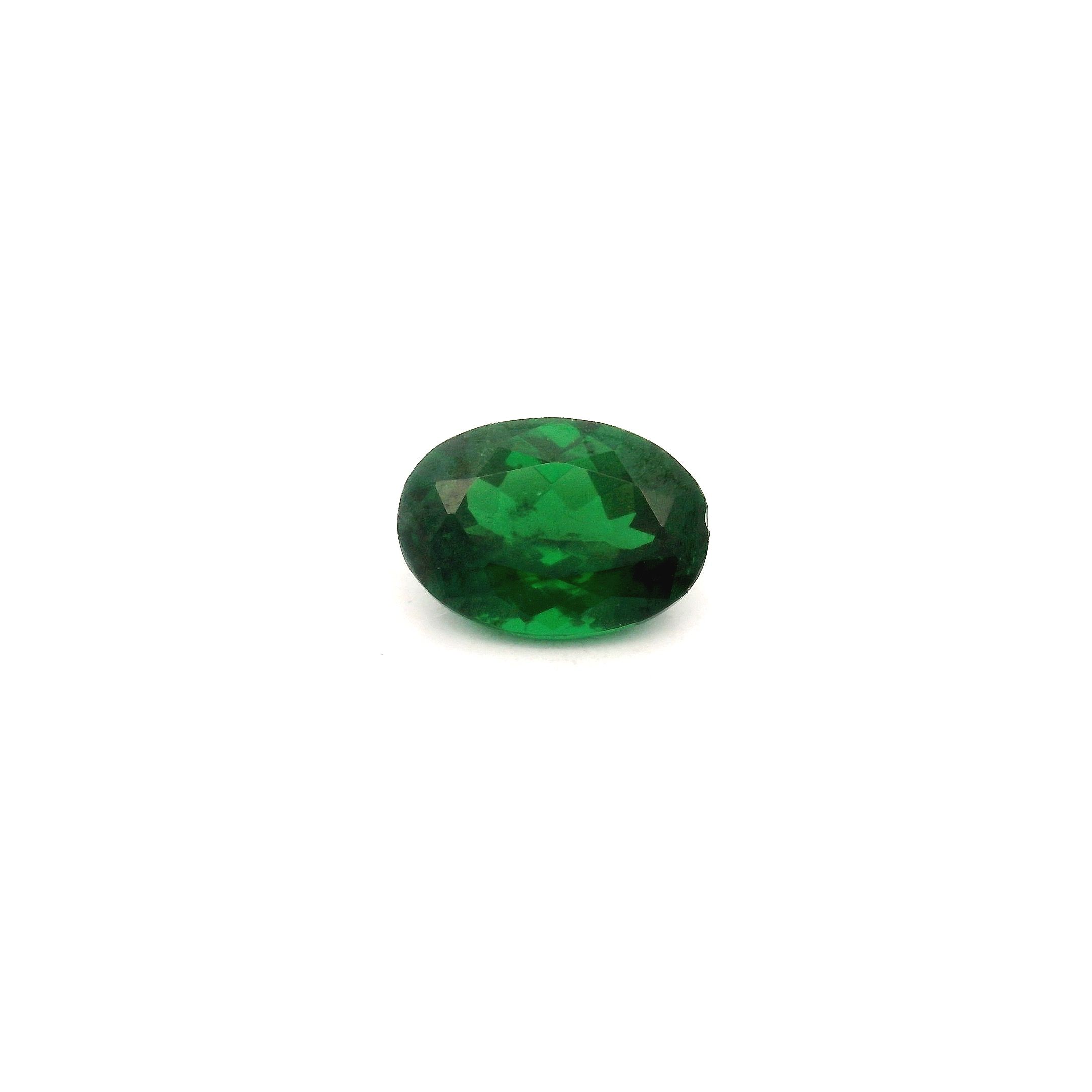GARNET FACETED 0.96ct GREEN Deep Green SI KENYA NONE