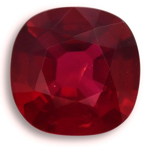 Rubin 1,28 ct, czerwony, szlif cushion