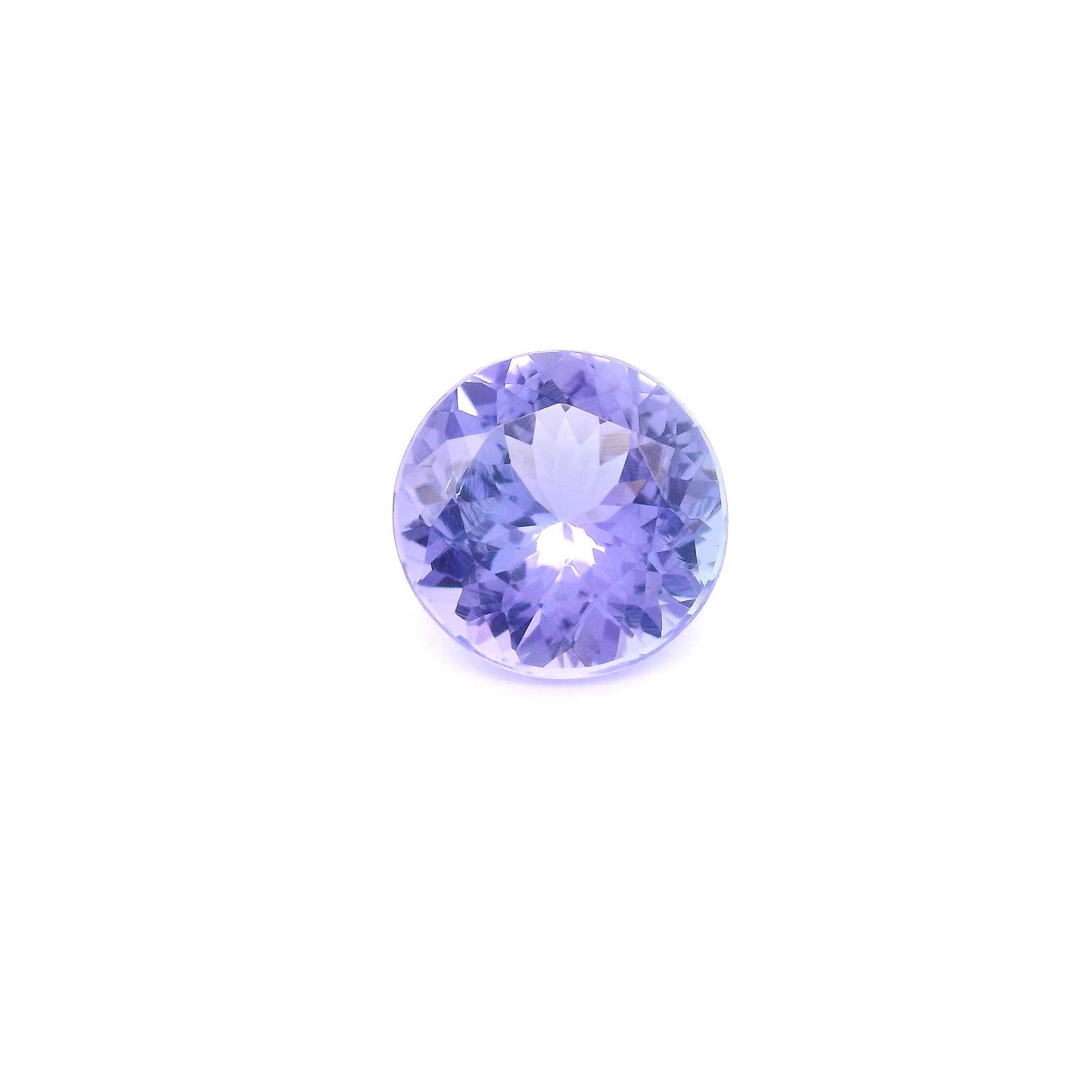 Tanzanit 2,27 ct, niebieski, szlif okrągły