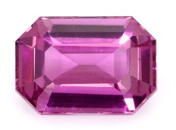 Szafir 1,22 ct, różowy, szlif szmaragdowy