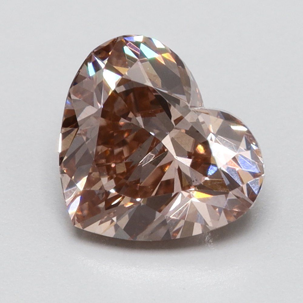 0.74 CT Fancy Vivid Brownish Brown HEART