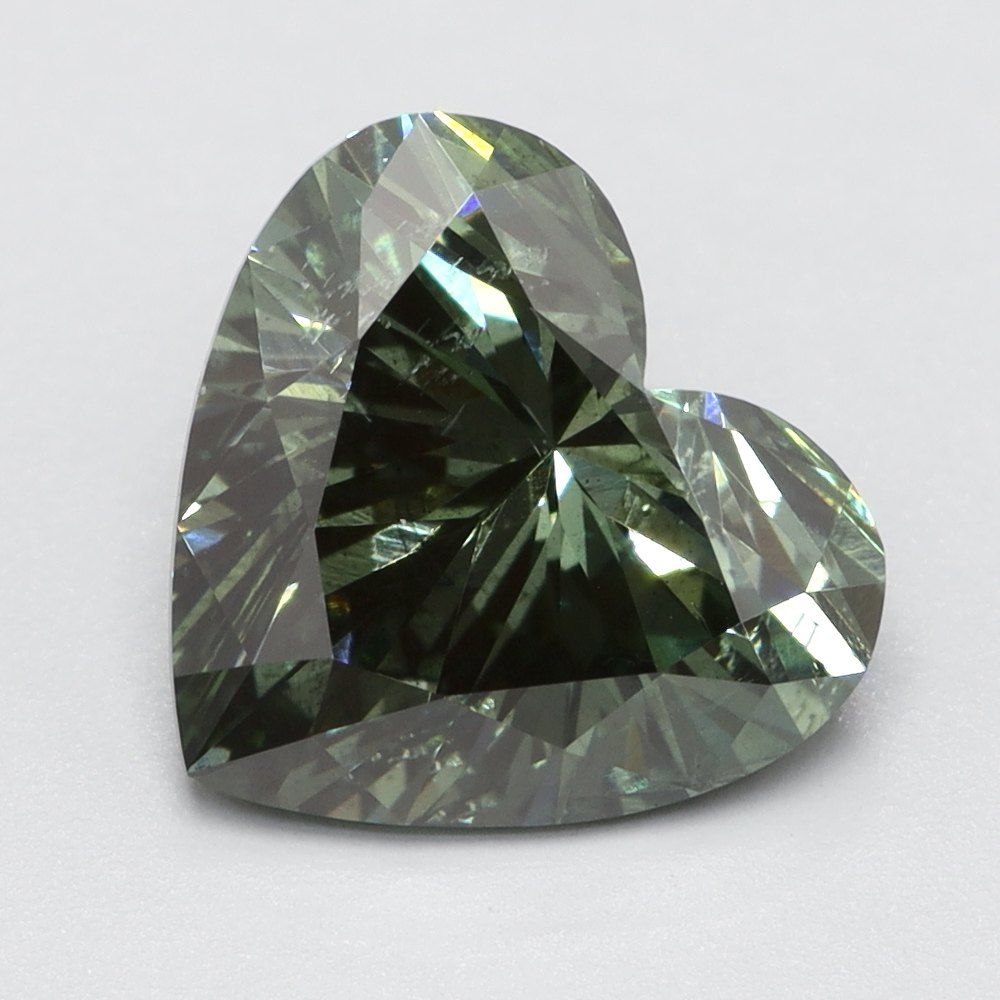 1.5 CT Fancy Vivid Green HEART