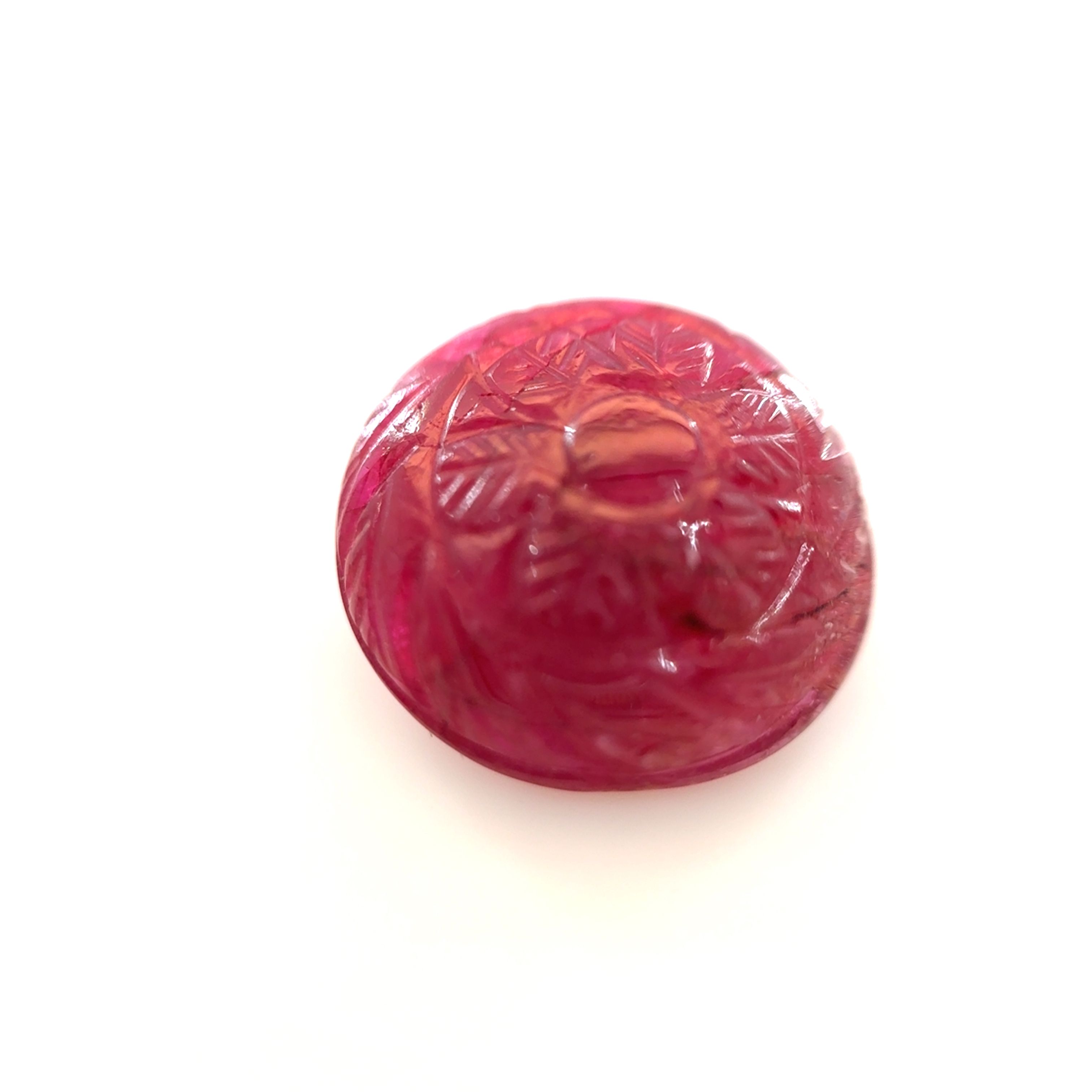 Rubin 11,63 ct, czerwony, kaboszon