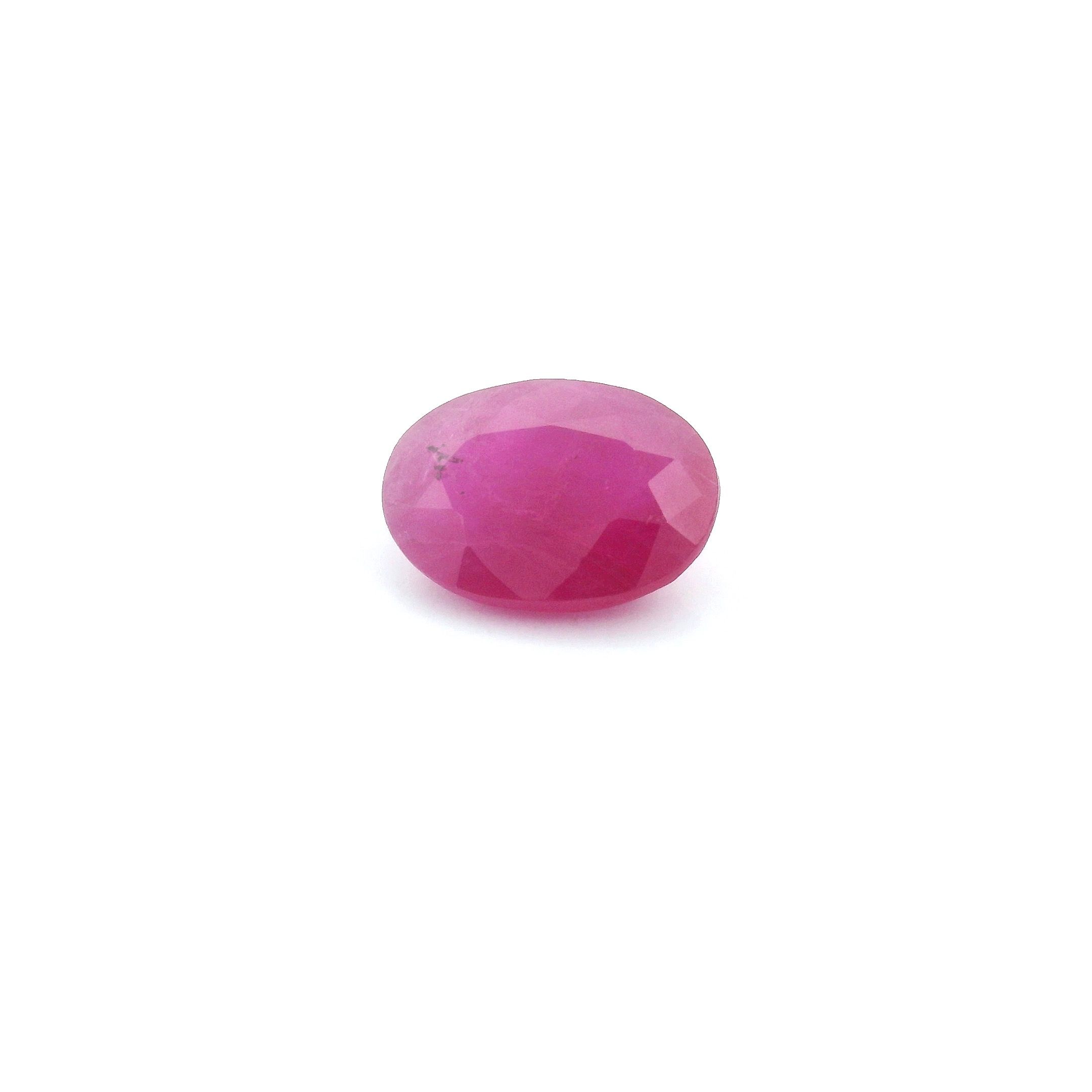 RUBY FACETED 1.21ct RED Medium Intense MI KENYA HEATED