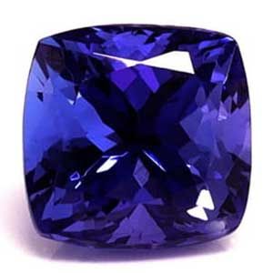 Tanzanit 2,43 ct, niebieski, szlif cushion