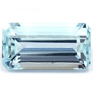 Akwamaryn 9,18 ct, niebieski, szlif szmaragdowy