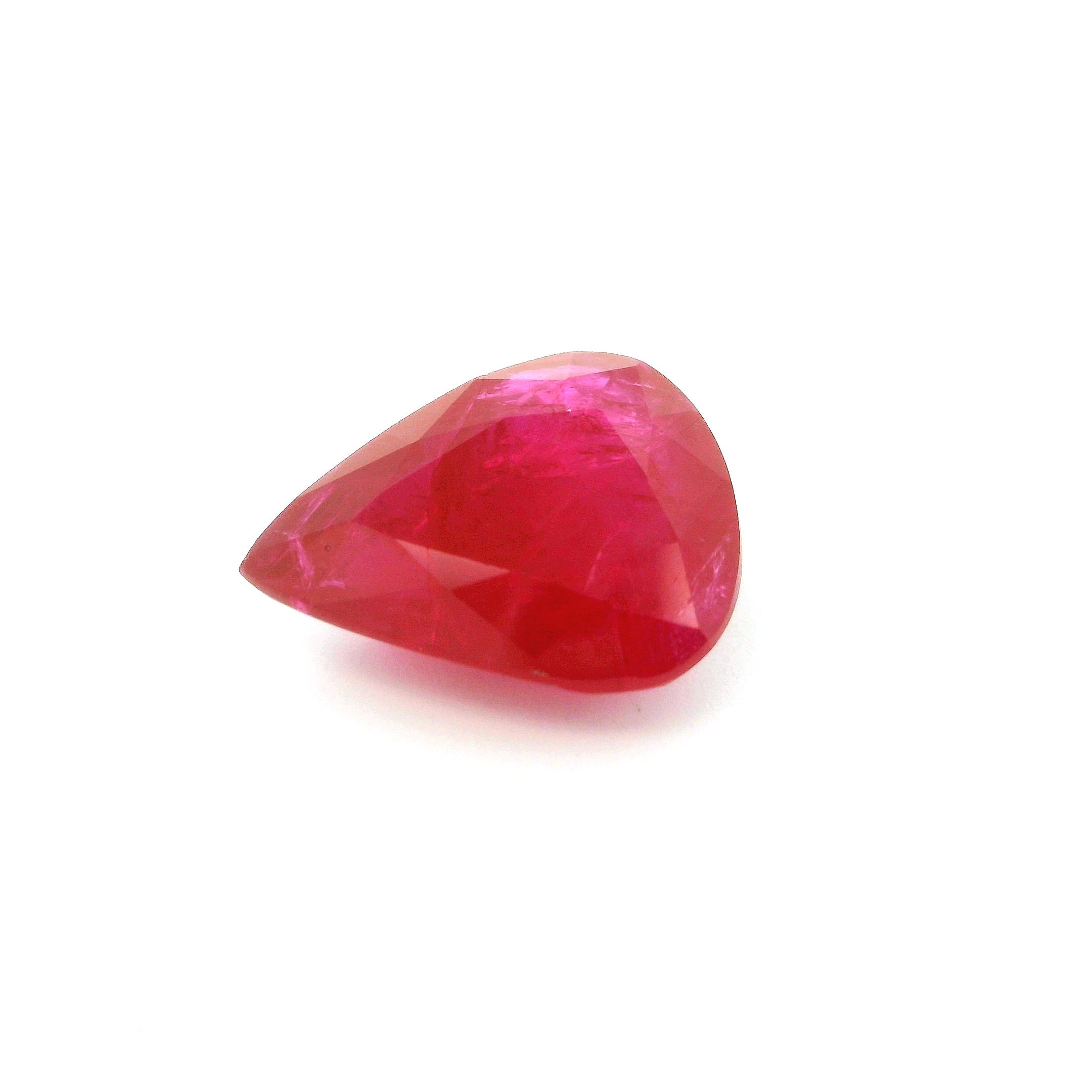Rubin 6,12 ct, czerwony, szlif gruszka