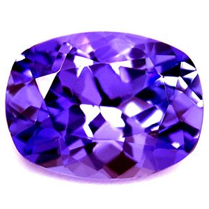 Tanzanit 1,39 ct, niebieski, szlif cushion