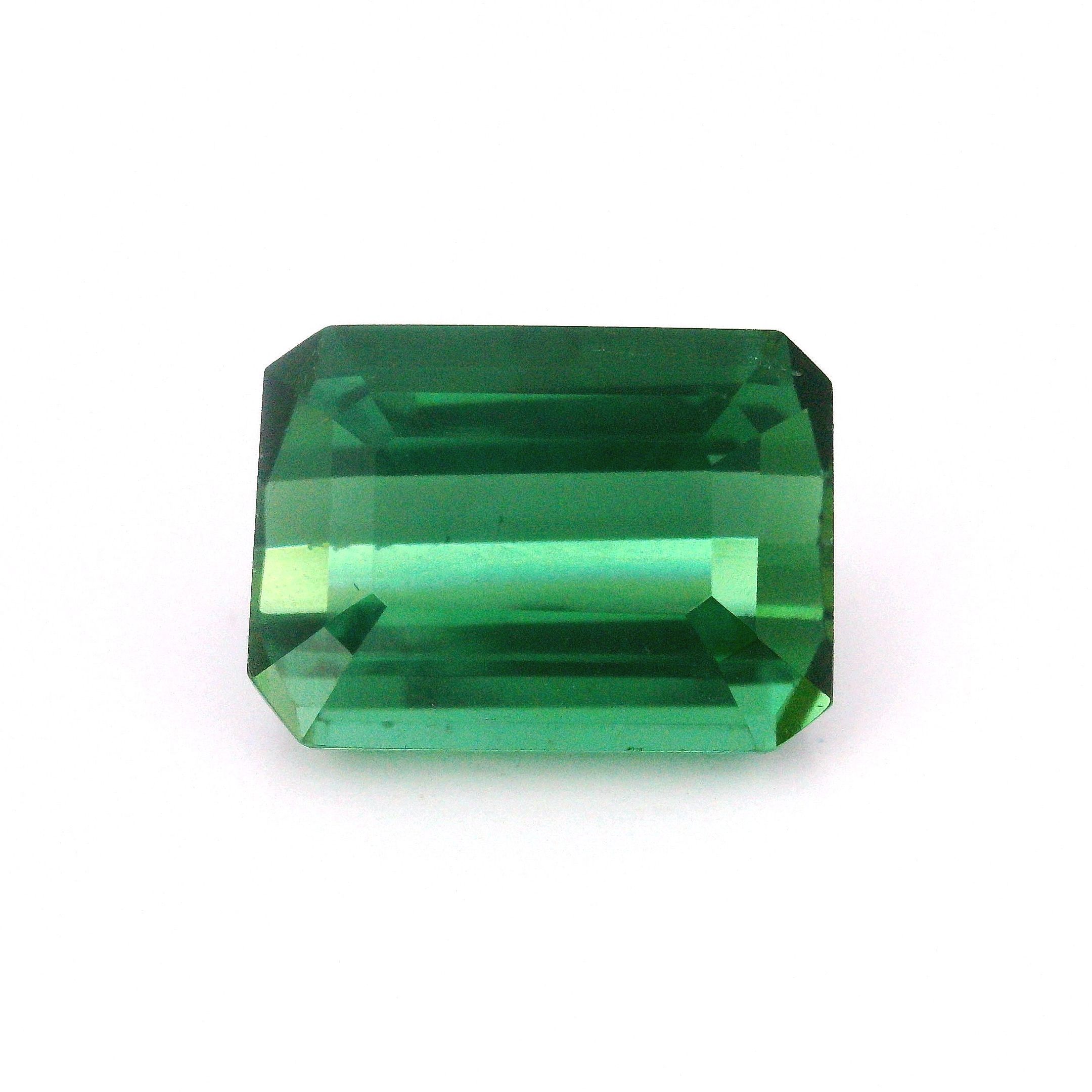 Turmalin 7,27 ct, zielony, szlif ośmiokątny