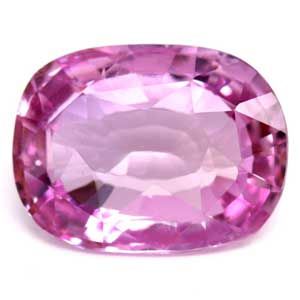 Szafir 1,49 ct, różowy, szlif cushion
