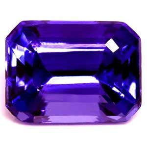 Tanzanit 2,61 ct, niebieski, szlif szmaragdowy